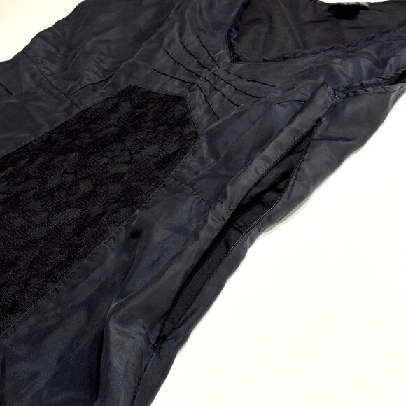 Wet Seal Silk Lace Slip Dress Black Sleeveless Whimsigoth Grunge Witchy Goth - Picture 7 of 13